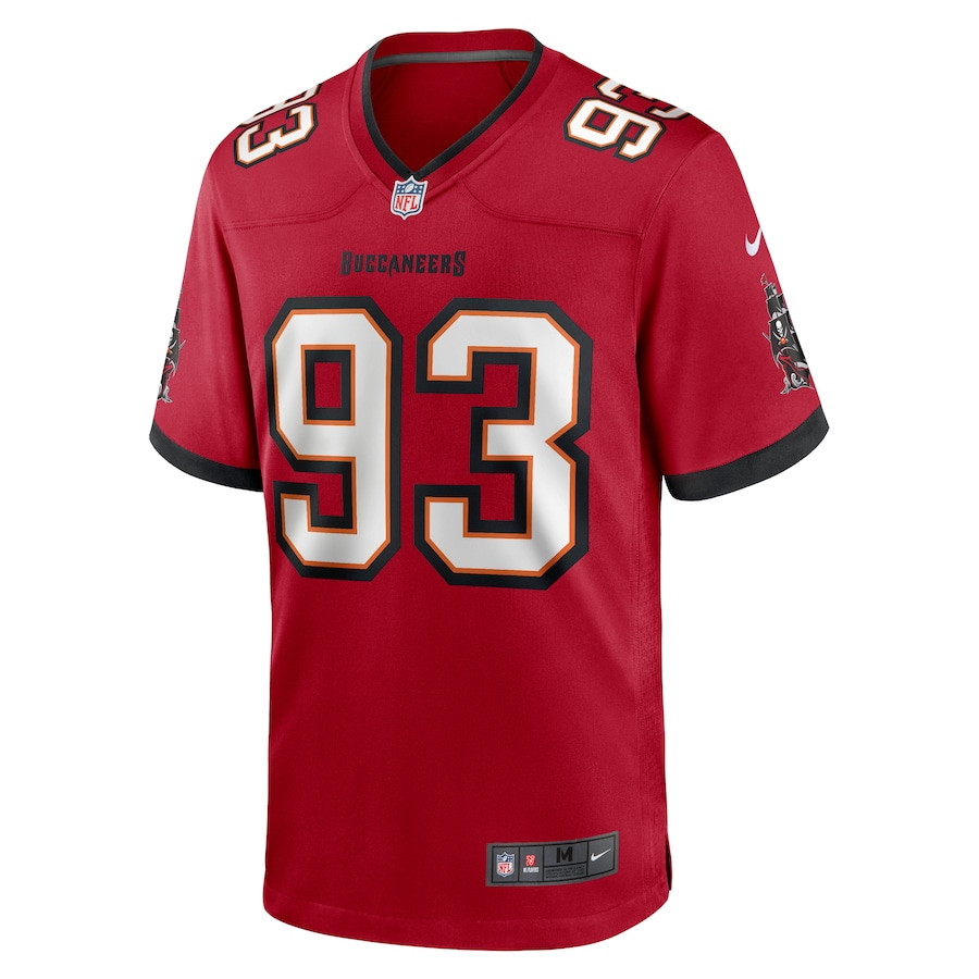Alternative view of Eric Banks #93 Tampa Bay Buccaneers Game Jersey - Men's | Red