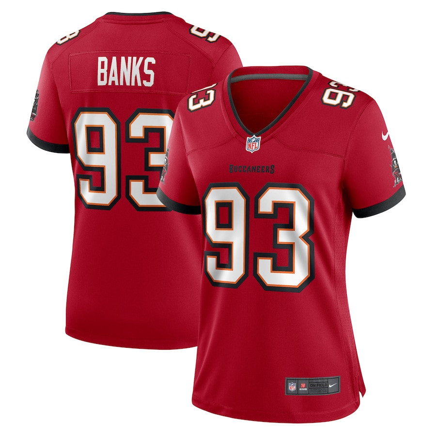 Eric Banks #93 Tampa Bay Buccaneers Game Jersey - Women's | Red