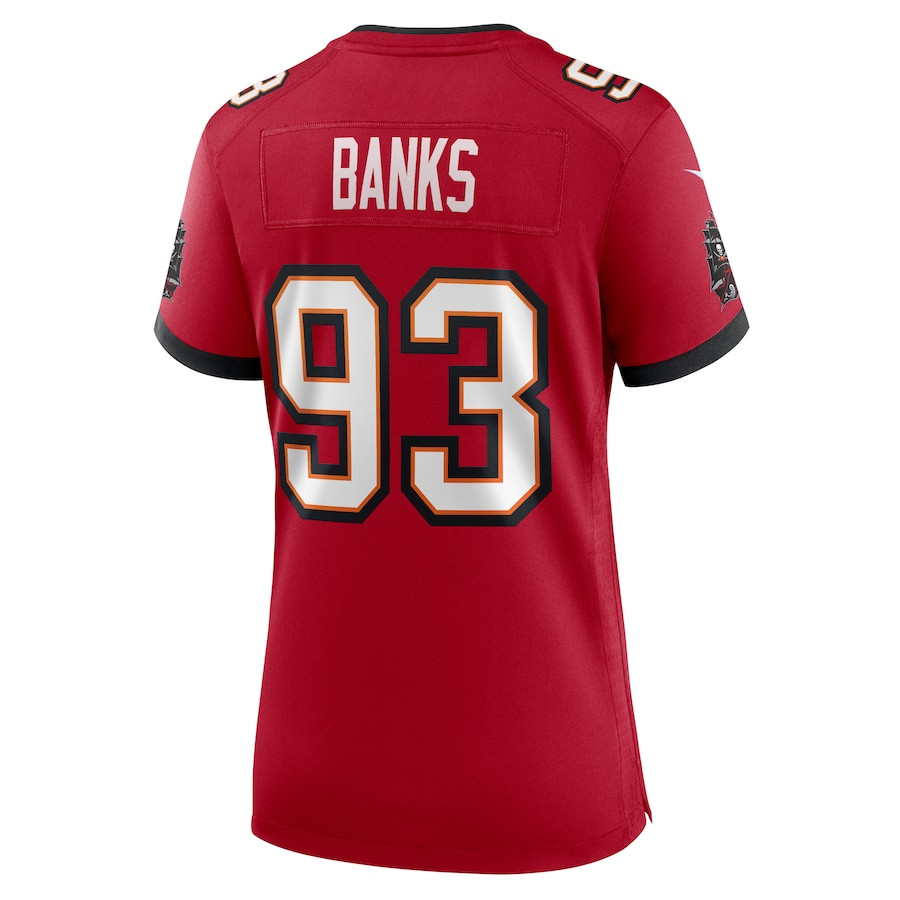 Eric Banks #93 Tampa Bay Buccaneers Game Jersey - Women's | Red - Image 3