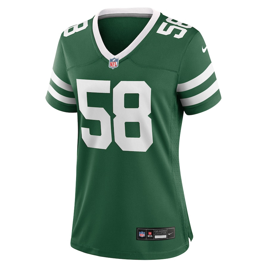 Alternative view of Eric Watts #58 New York Jets Game Jersey - Women's | Legacy Green