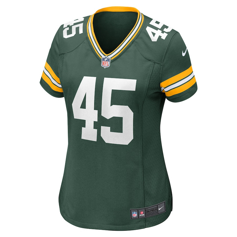Alternative view of Eric Wilson #45 Green Bay Packers Game Jersey - Women's | Green