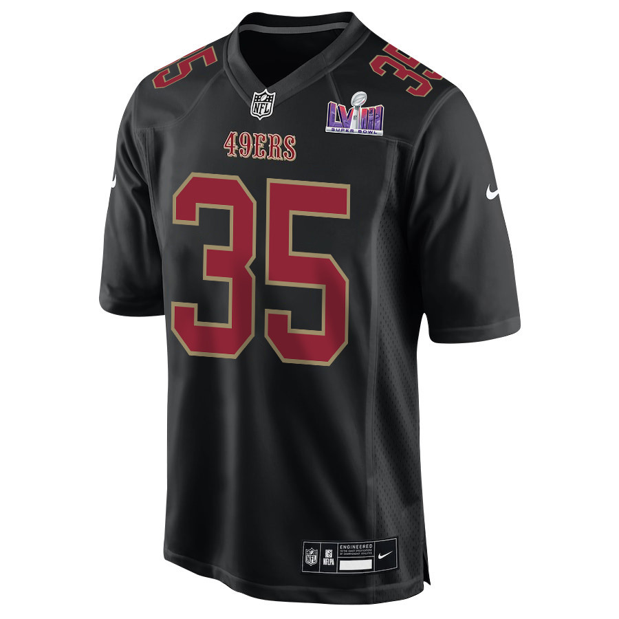 Alternative view of Erik Harris #35 San Francisco 49ers Super Bowl LVIII Patch Game Jersey - Men's | Carbon Black
