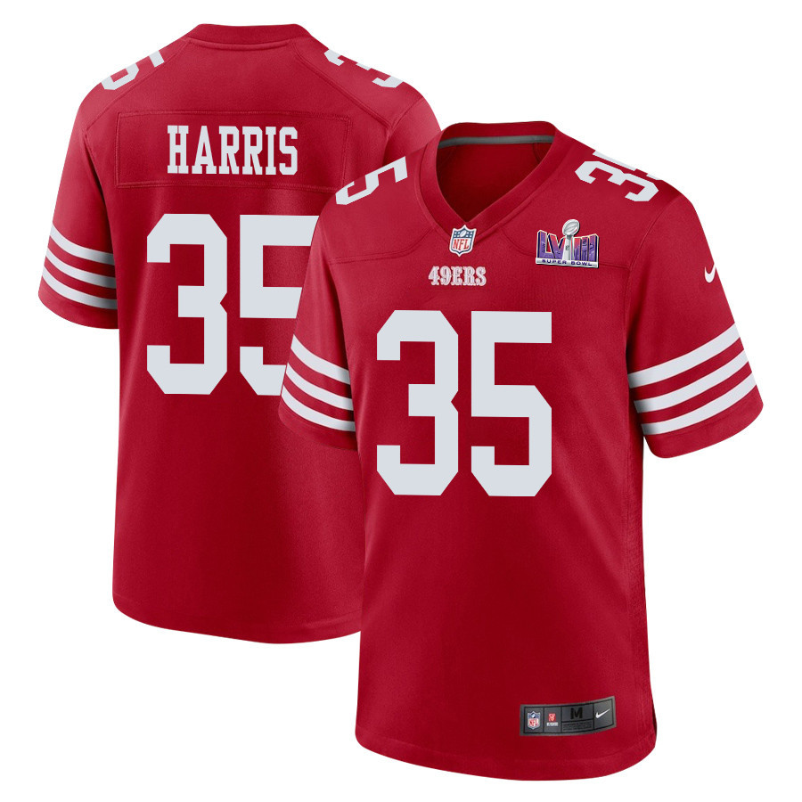 Erik Harris #35 San Francisco 49ers Super Bowl LVIII Patch Game Jersey - Men's | Scarlet