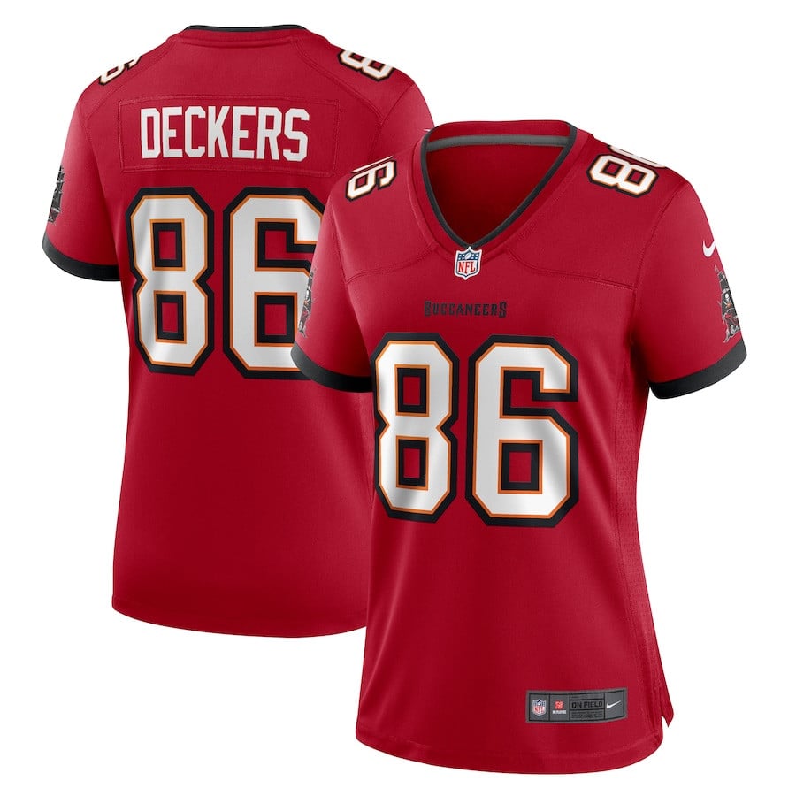 Evan Deckers #86 Tampa Bay Buccaneers Game Jersey - Women's | Red