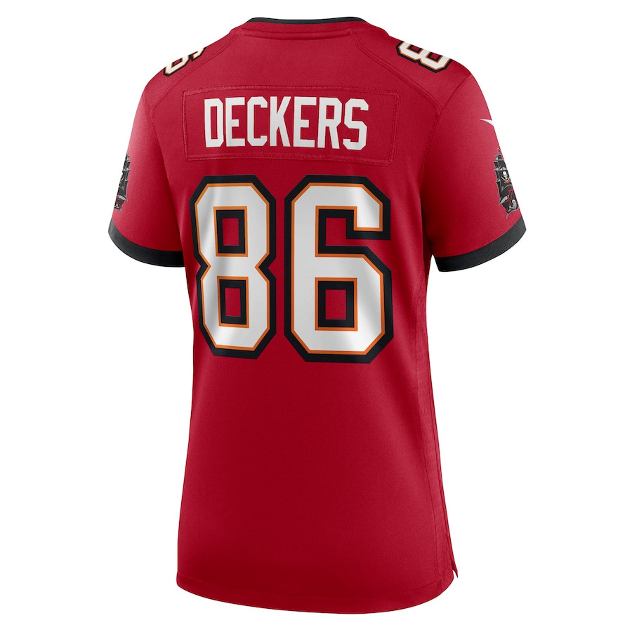Evan Deckers #86 Tampa Bay Buccaneers Game Jersey - Women's | Red - Image 3