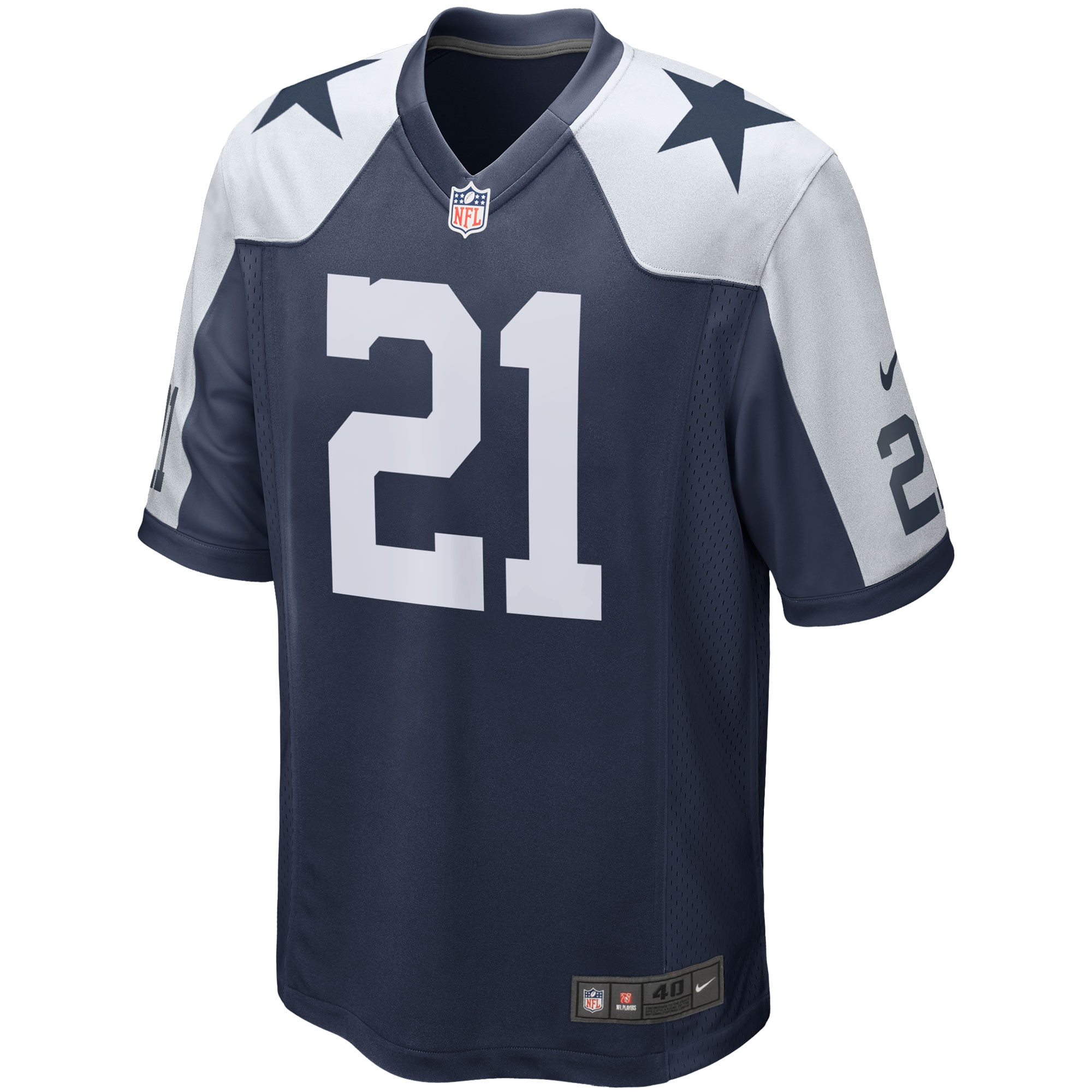 Alternative view of Ezekiel Elliott Dallas Cowboys Alternate Game Jersey - Men's