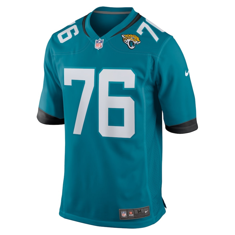 Alternative view of Ezra Cleveland #76 Jacksonville Jaguars Game Jersey - Men's | Teal