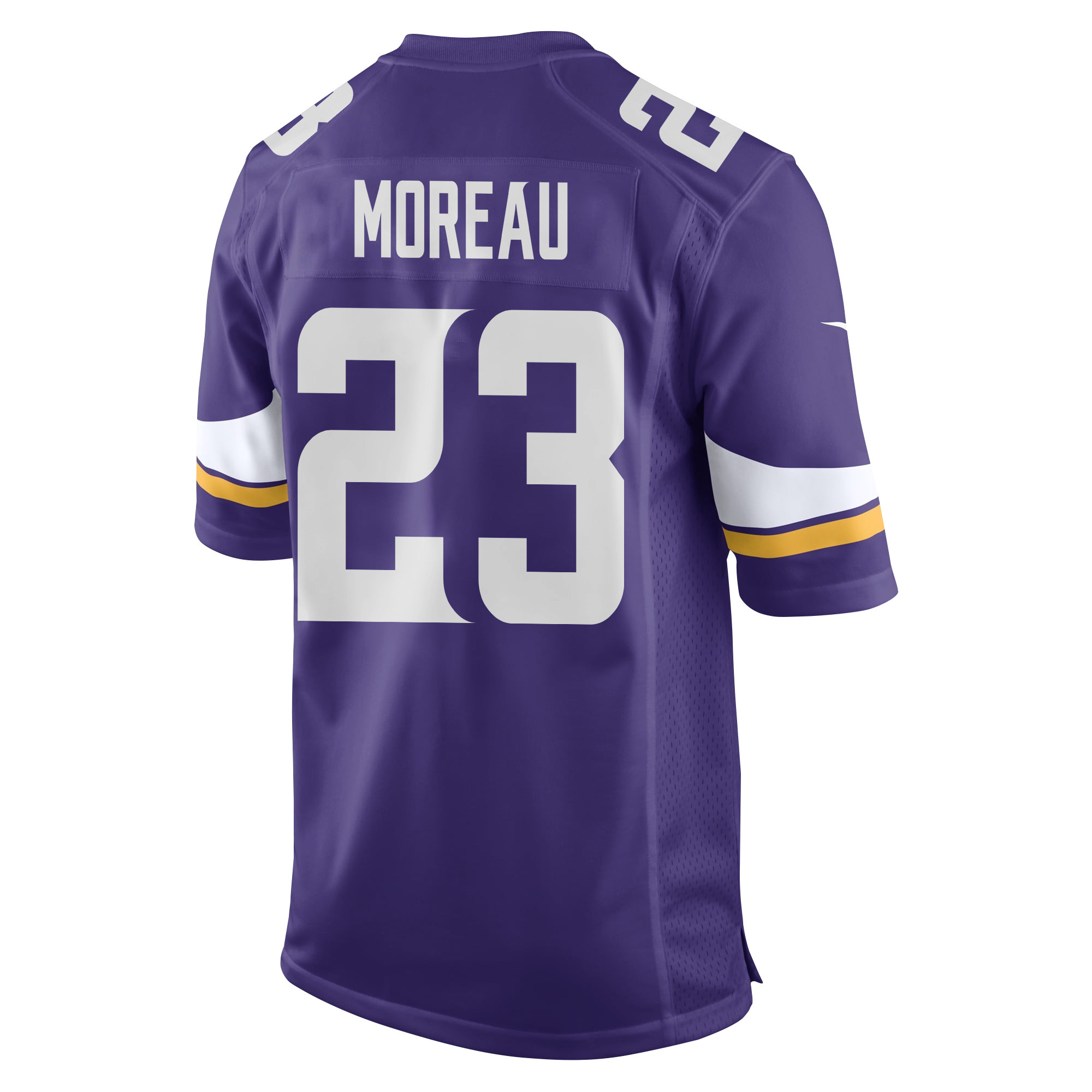 Alternative view of Fabian Moreau #23 Minnesota Vikings Super Bowl LIX Game Jersey - Men's | Purple