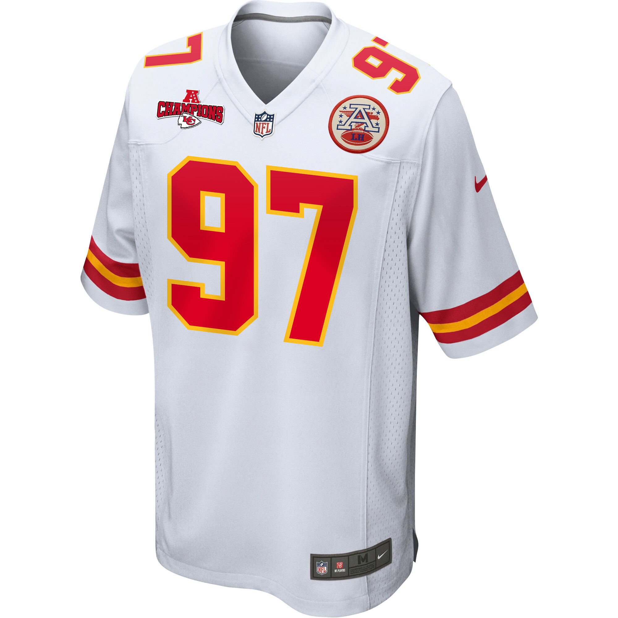 Alternative view of Felix Anudike-Uzomah #97 Kansas City Chiefs Game Jersey - Men's | White