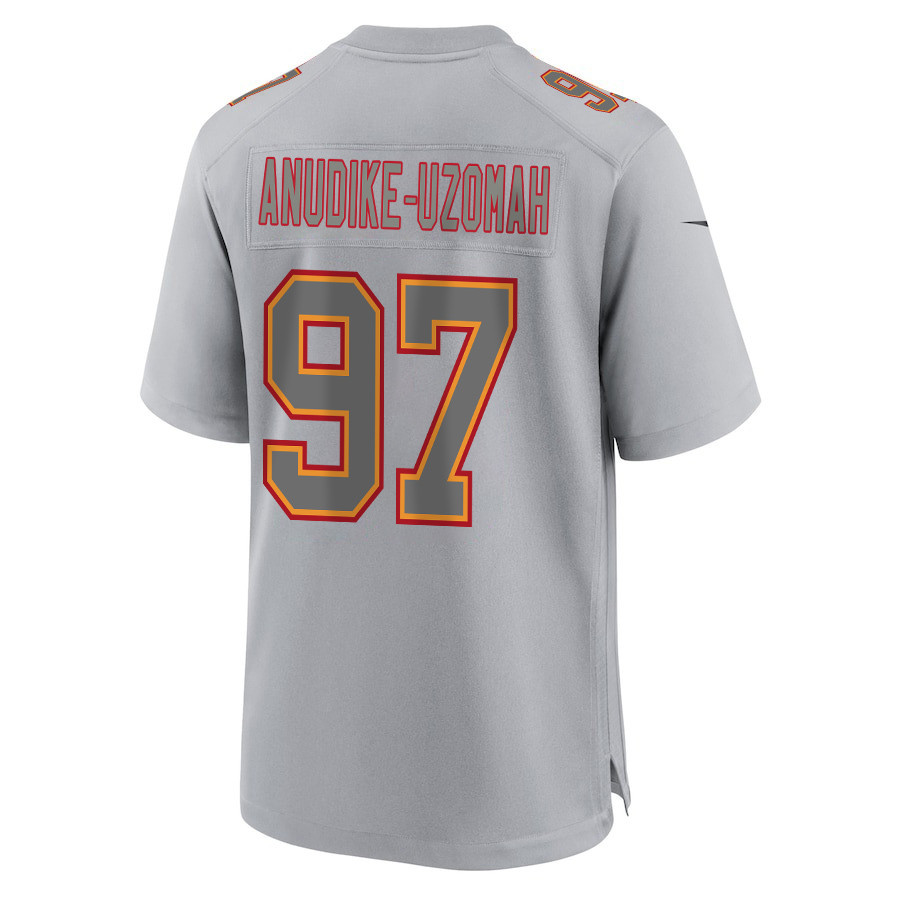 Felix Anudike-Uzomah #97 Kansas City Chiefs Super Bowl LVIII Champions 4 Stars Patch Game Jersey - Men's | Gray - Image 3
