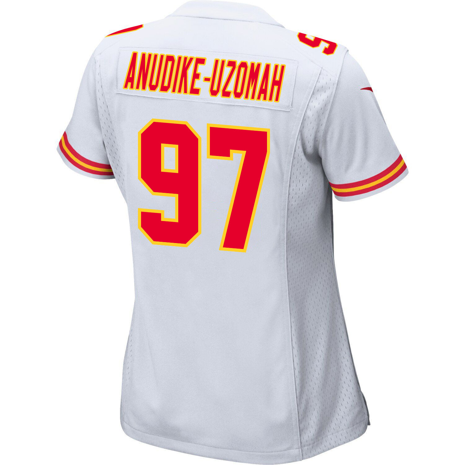 Felix Anudike-Uzomah #97 Kansas City Chiefs Super Bowl LVIII Champions 4 Stars Patch Game Jersey - Women's | White - Image 3