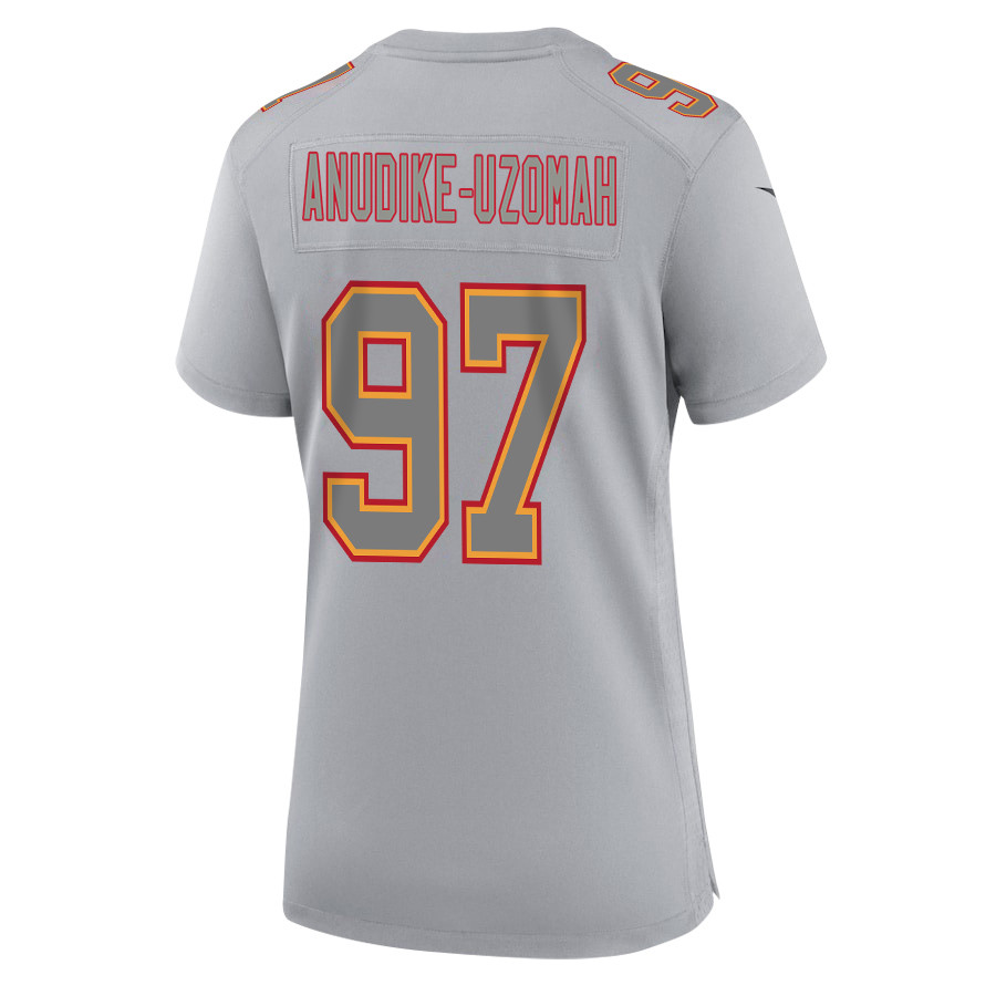 Felix Anudike-Uzomah #97 Kansas City Chiefs Super Bowl LVIII Champions 4X Game Jersey - Women's | Gray - Image 3