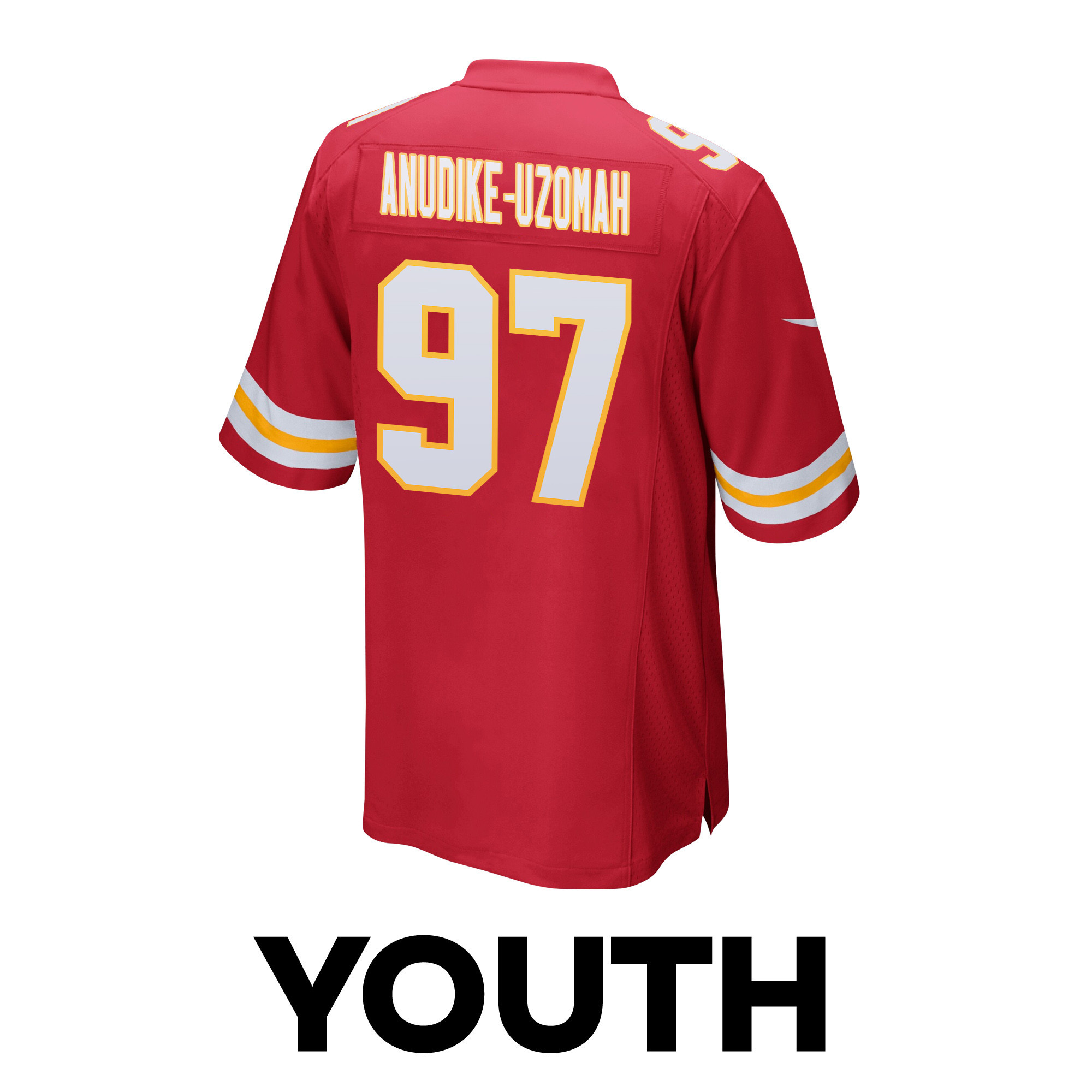 Felix Anudike-Uzomah #97 Kansas City Chiefs Super Bowl LVIII Champions 4X Game Jersey - Youth | Red - Image 3