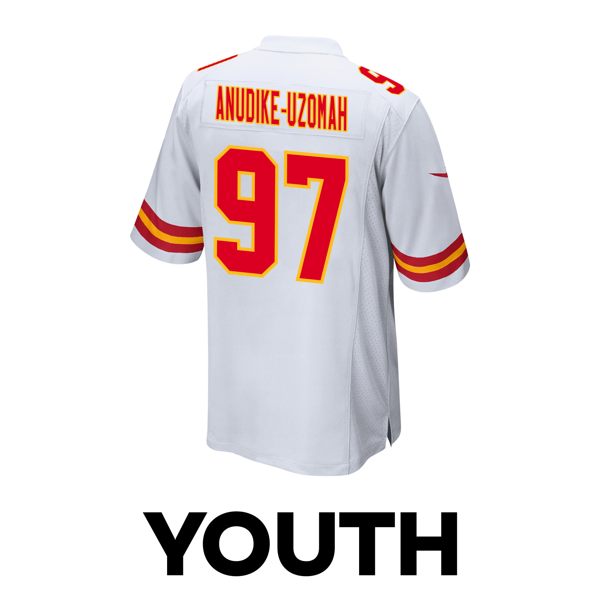 Felix Anudike-Uzomah #97 Kansas City Chiefs Super Bowl LVIII Champions 4X Game Jersey - Youth | White - Image 3