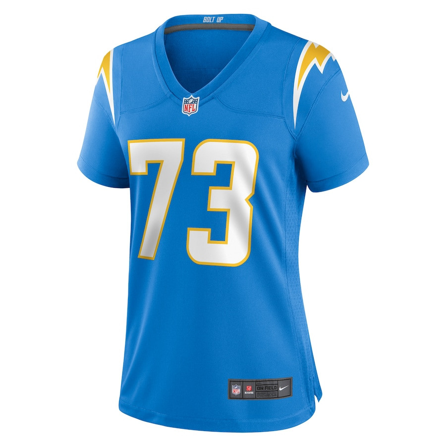 Alternative view of Foster Sarell #73 Los Angeles Chargers Game Jersey - Women's | Powder Blue