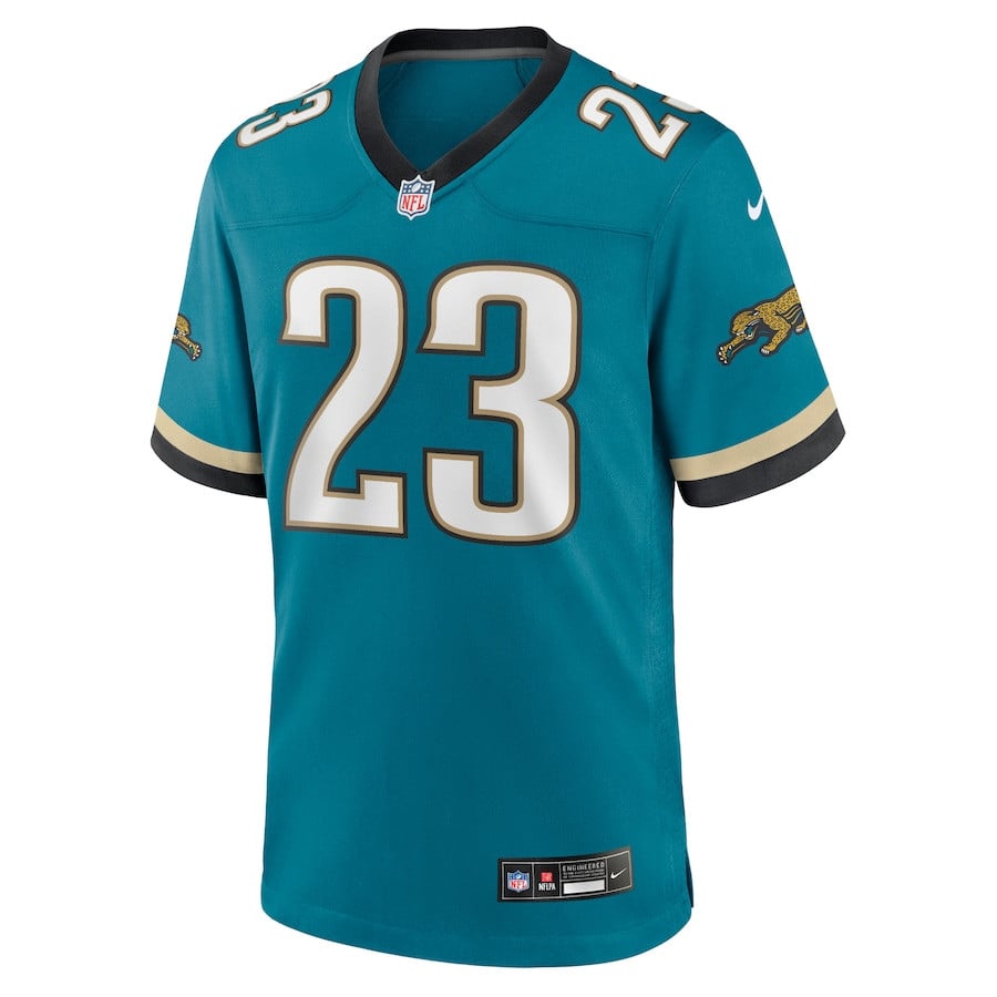 Alternative view of Foye Oluokun #23 Jacksonville Jaguars Throwback Game Jersey - Men's | Teal