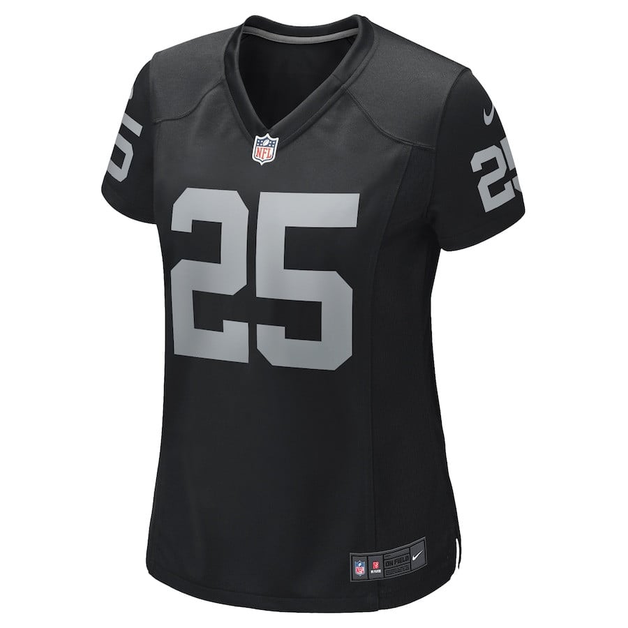 Alternative view of Fred Biletnikoff #25 Las Vegas Raiders Game Jersey - Women's | Black