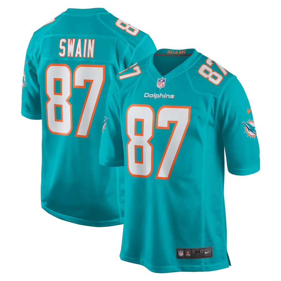 Freddie Swain #87 Miami Dolphins Game Jersey - Men's | Aqua