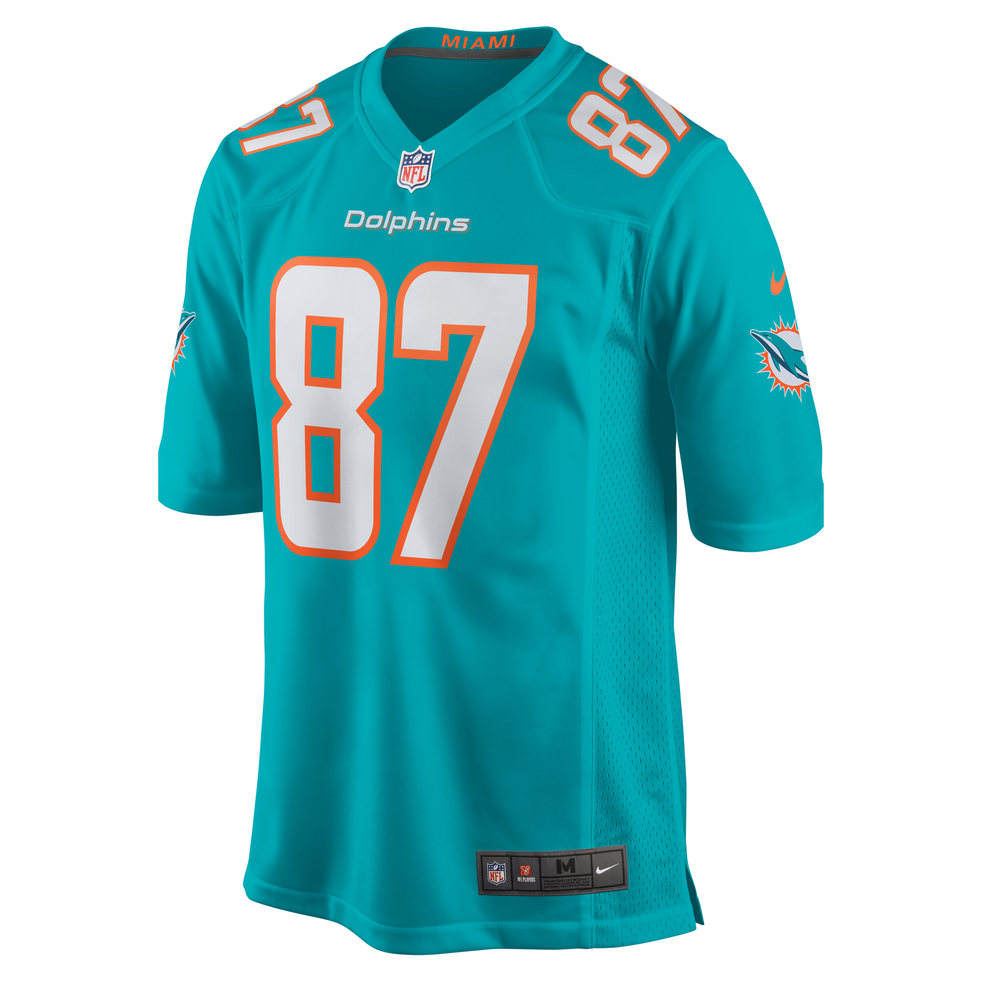 Alternative view of Freddie Swain Miami Dolphins Game Jersey - Men's