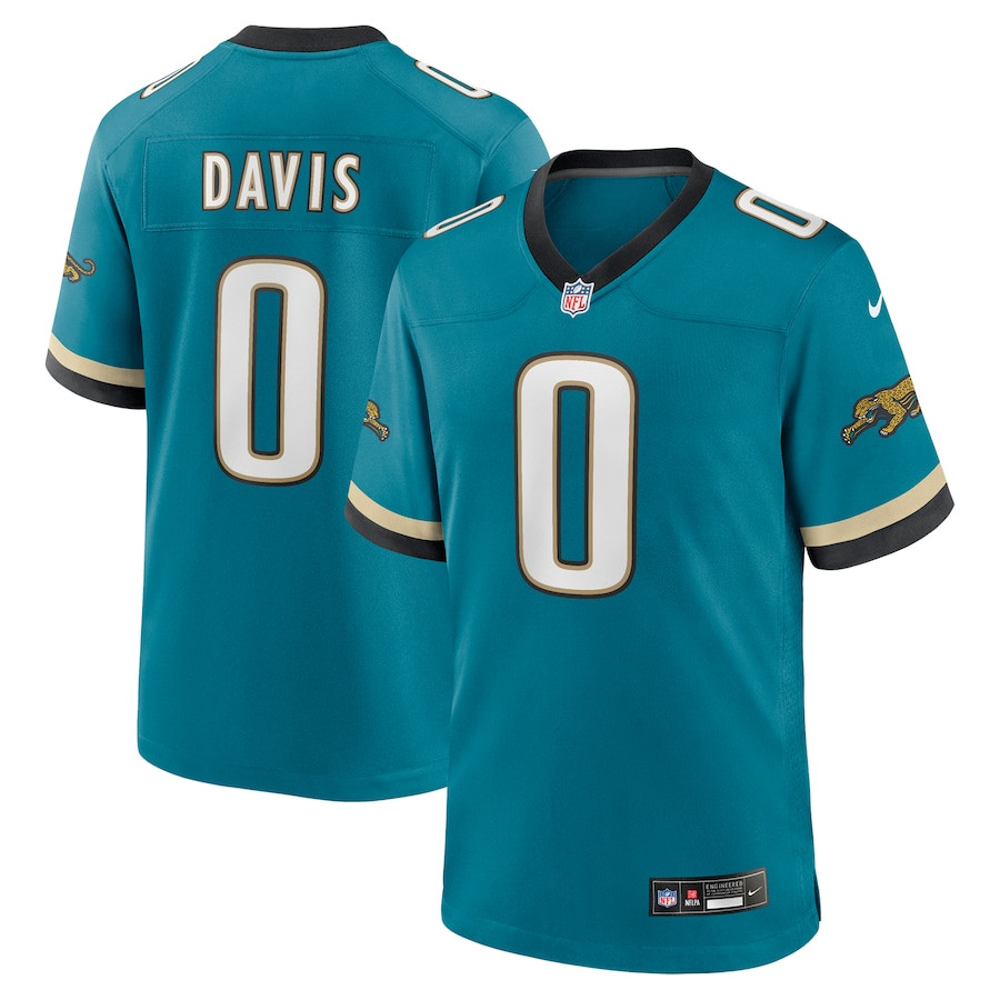 Gabe Davis #0 Jacksonville Jaguars Throwback Game Jersey - Men's | Teal