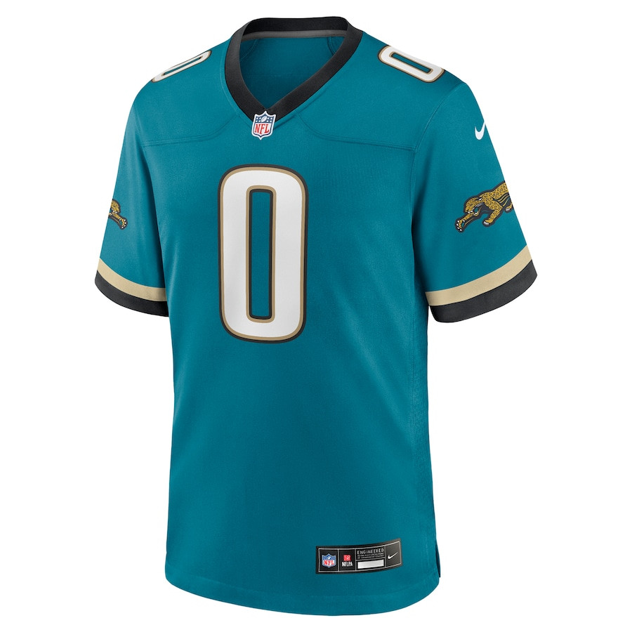Alternative view of Gabe Davis #0 Jacksonville Jaguars Throwback Game Jersey - Men's | Teal