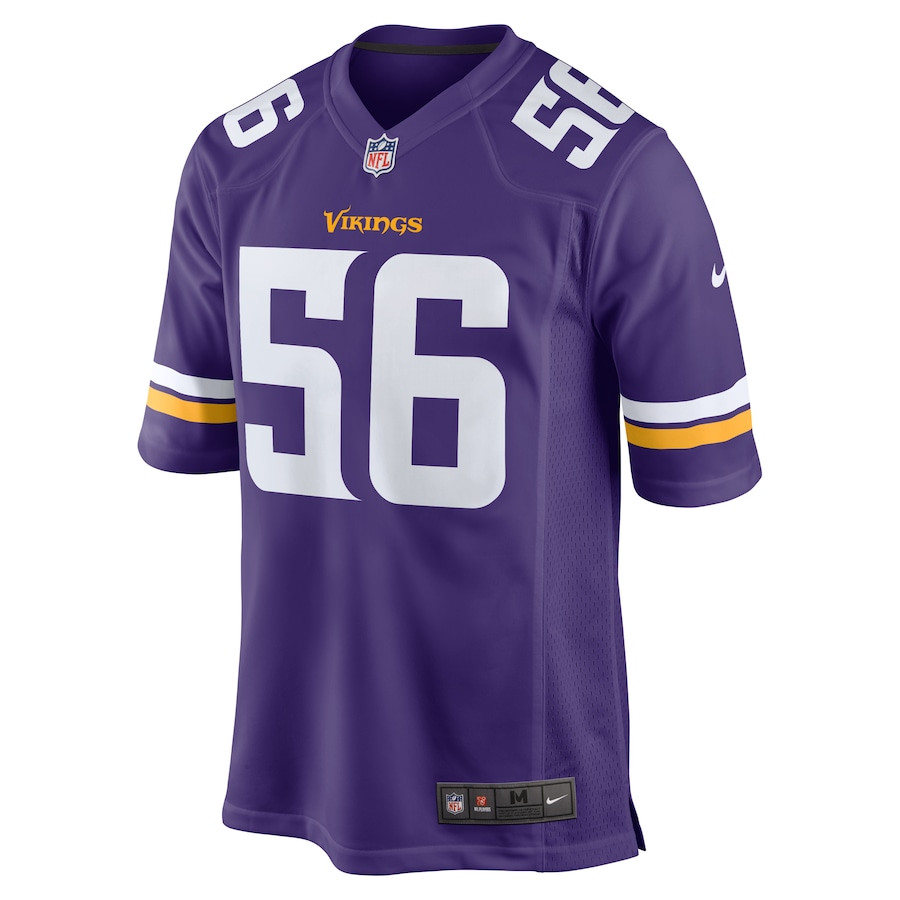 Alternative view of Garrett Bradbury #56 Minnesota Vikings Game Jersey - Men's | Purple
