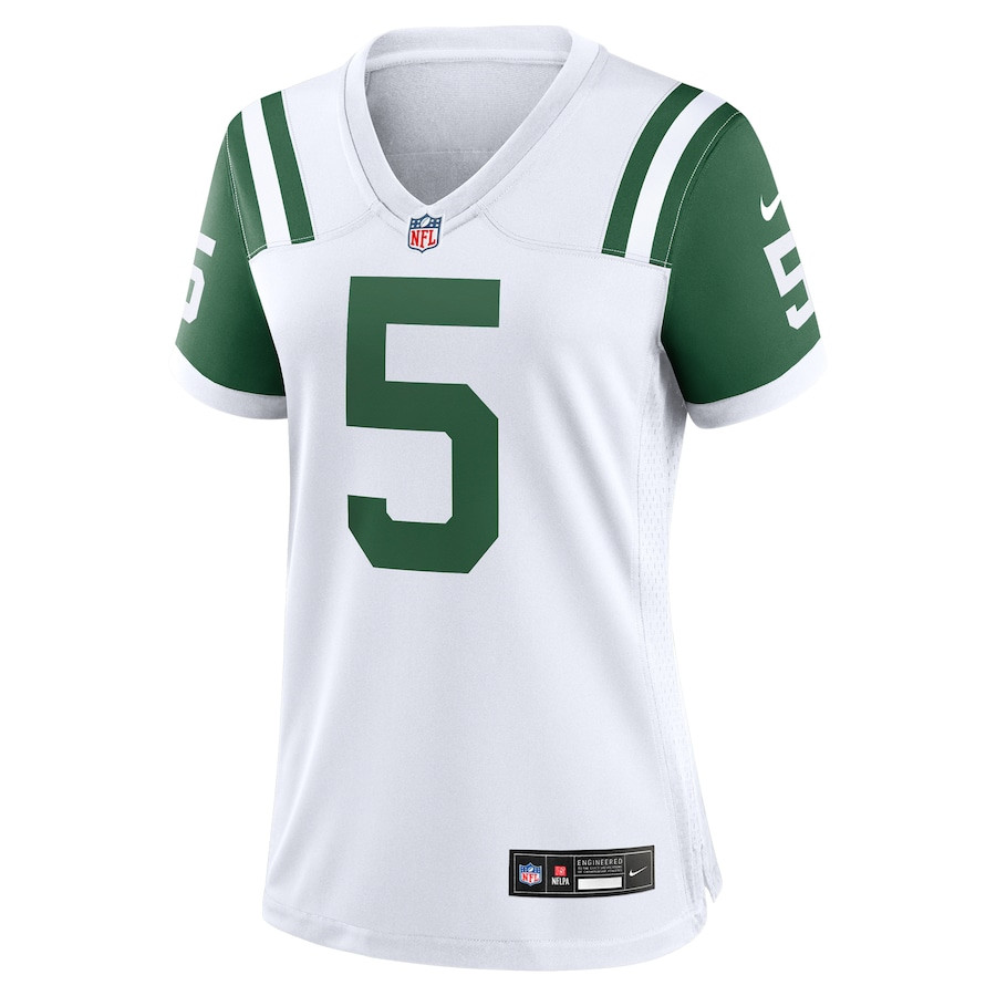 Alternative view of Garrett Wilson #5 New York Jets Alternate Game Jersey - Women's | White