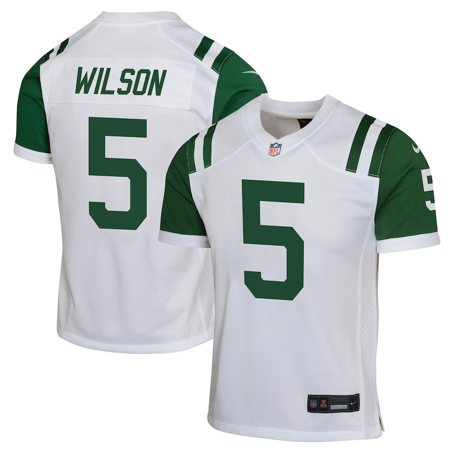 Garrett Wilson #5 New York Jets Alternate Game Jersey - Youth | White
