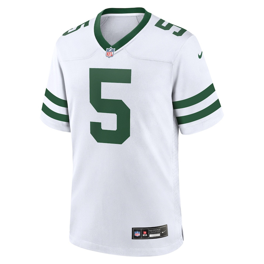 Alternative view of Garrett Wilson #5 New York Jets Game Jersey - Men's | Legacy White