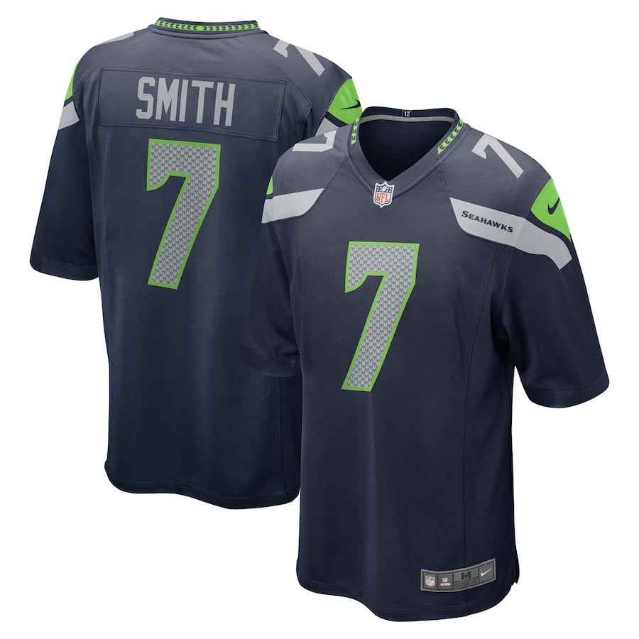 Geno Smith #7 Seattle Seahawks Game Jersey - Men's | College Navy