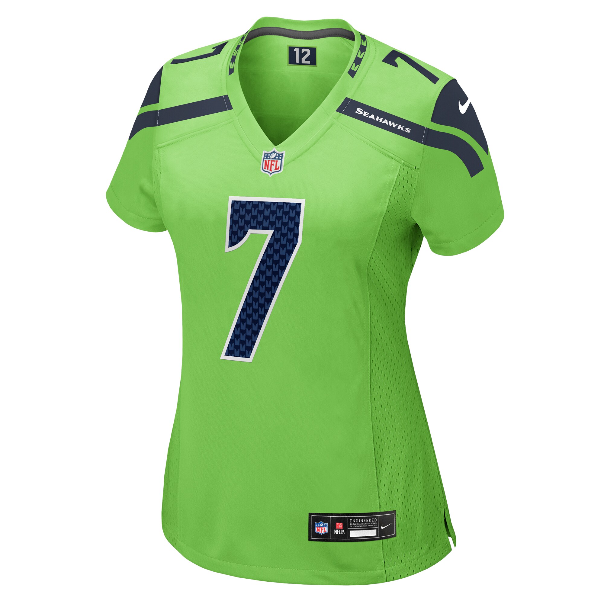 Alternative view of Geno Smith Neon Seattle Seahawks Game Jersey - Women's