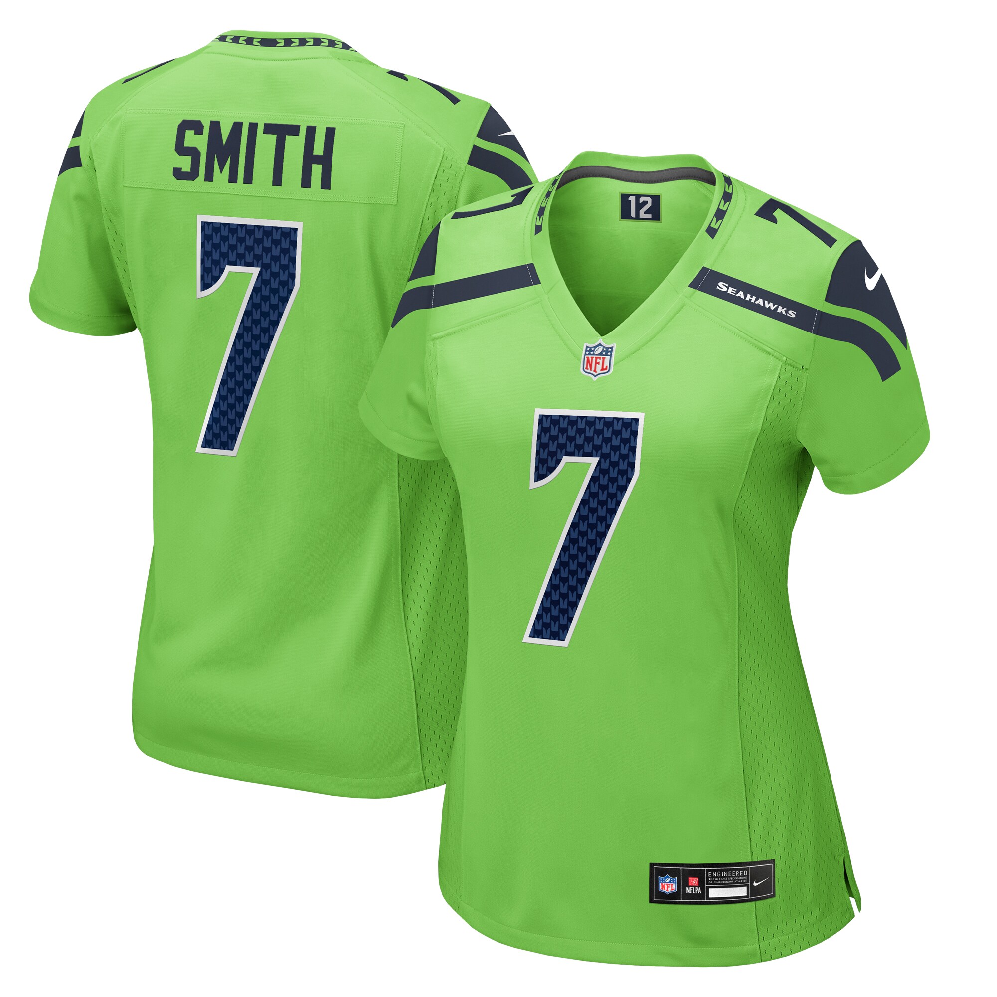 Geno Smith Neon Seattle Seahawks Game Jersey - Women's