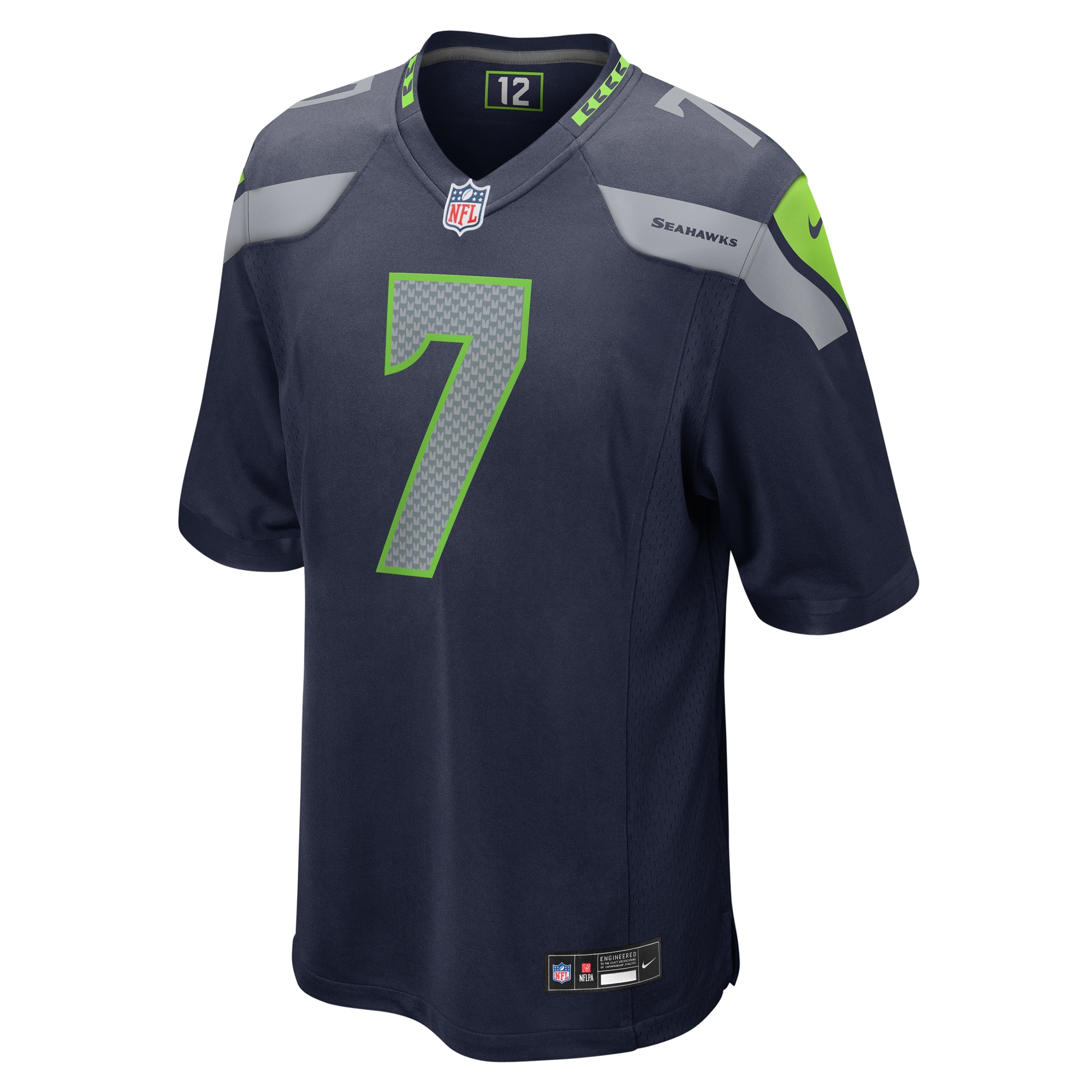 Alternative view of Geno Smith Seattle Seahawks Game Jersey - Men's