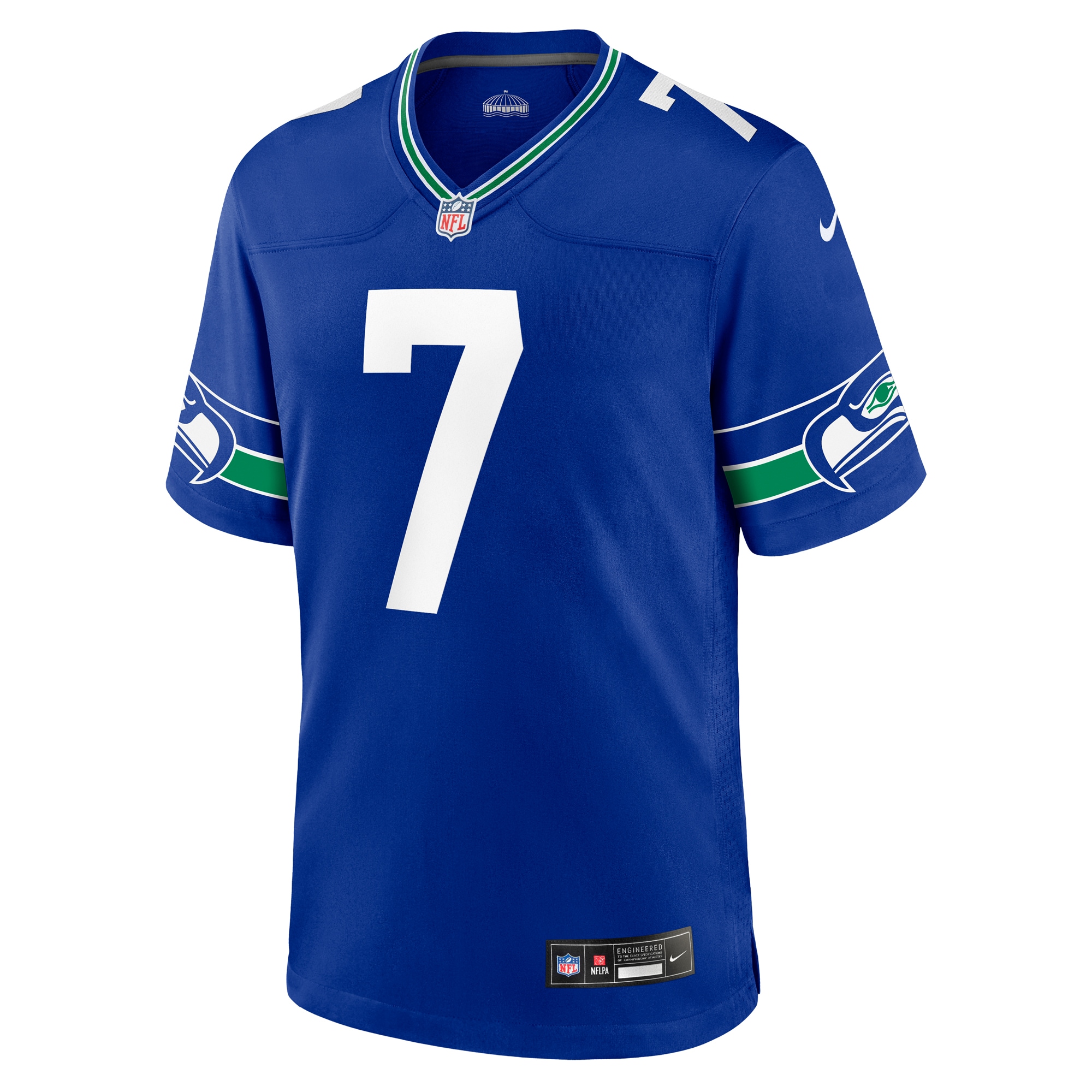 Alternative view of Geno Smith Seattle Seahawks Throwback Game Jersey - Men's