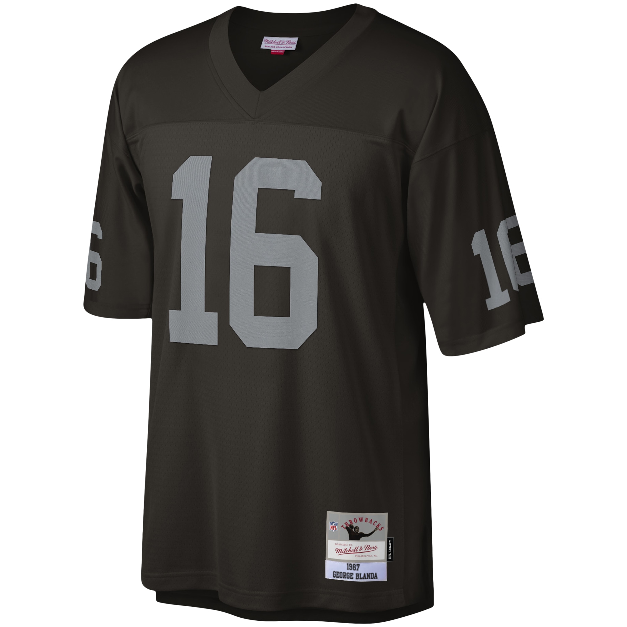 Alternative view of George Blanda Mitchell & Ness Las Vegas Raiders Game Jersey - Men's