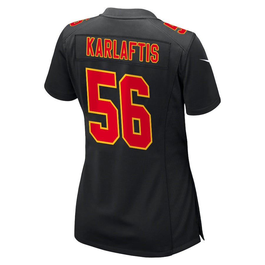 George Karlaftis #56 Kansas City Chiefs Super Bowl LVIII Champions 4X Game Jersey - Women's | Carbon Black - Image 3