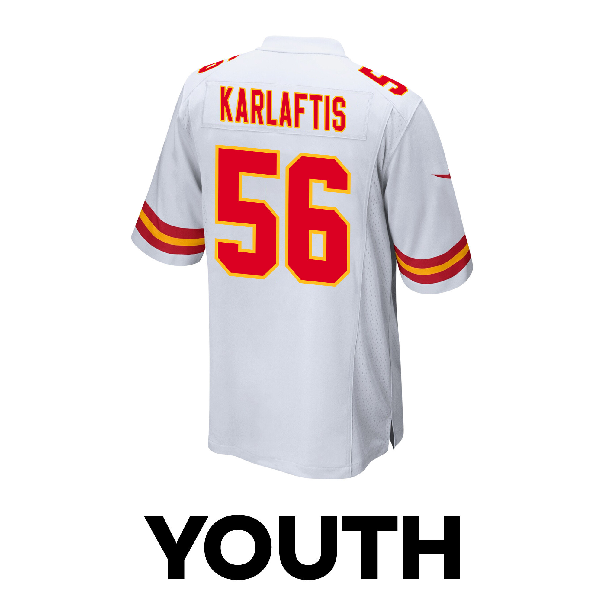 George Karlaftis #56 Kansas City Chiefs Super Bowl LVIII Champions 4X Game Jersey - Youth | White - Image 3