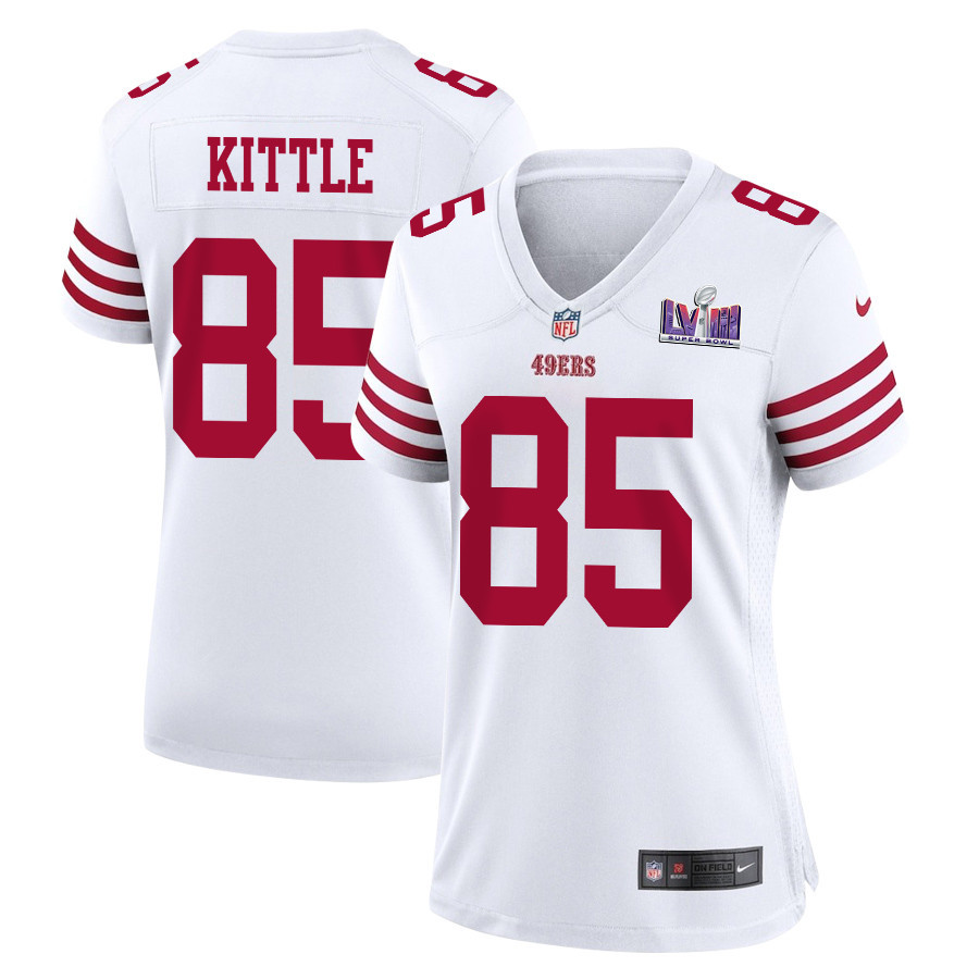 George Kittle #85 San Francisco 49ers Super Bowl LVIII Patch Game Jersey - Women's | White