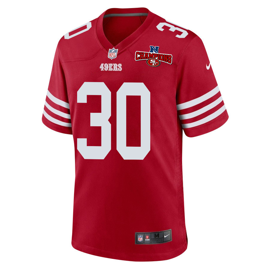 Alternative view of George Odum #30 San Francisco 49ers Game Jersey - Men's | Scarlet
