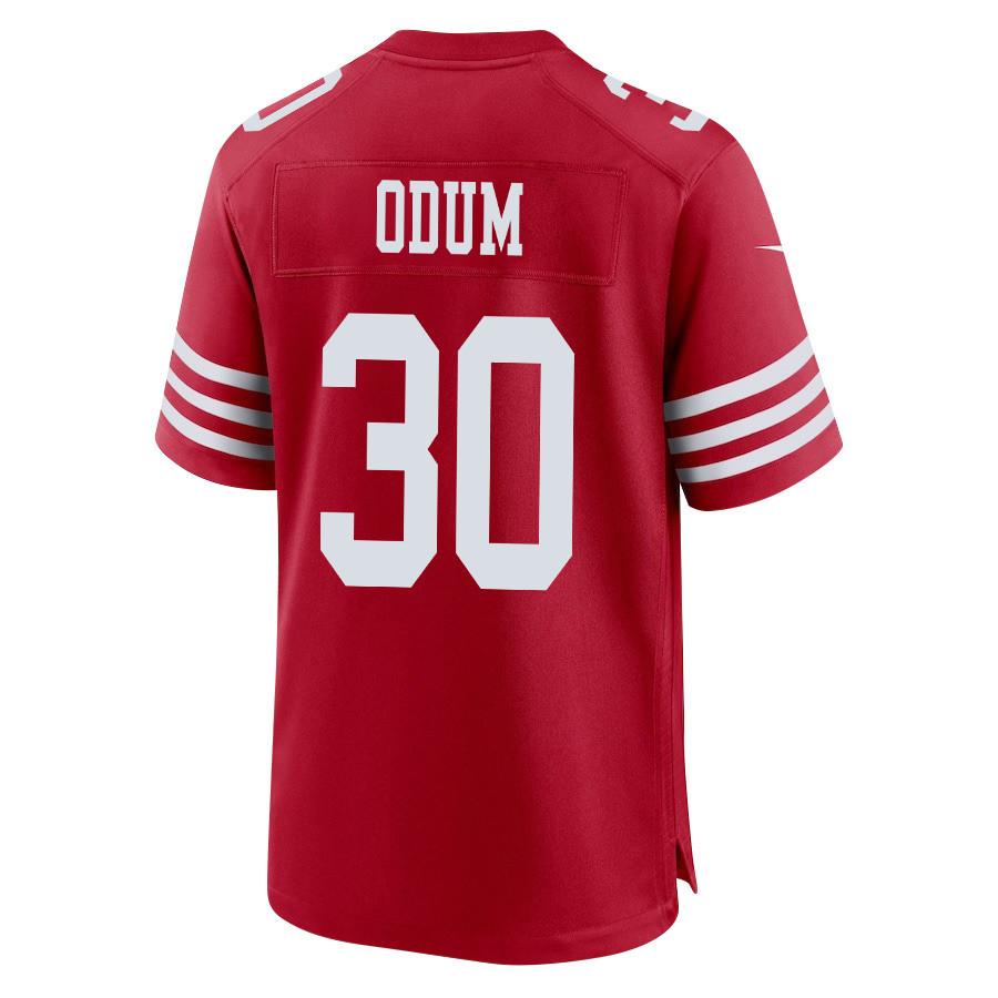 George Odum #30 San Francisco 49ers Game Jersey - Men's | Scarlet - Image 3
