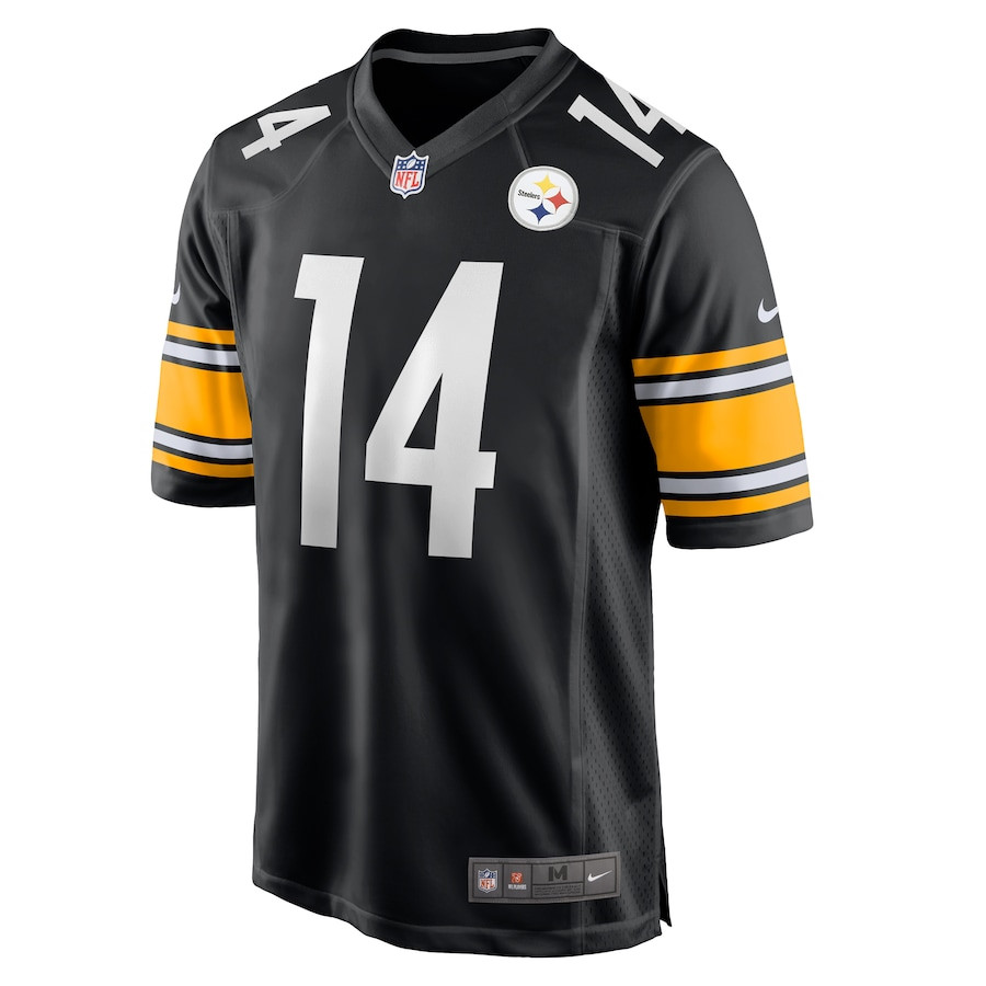 Alternative view of George Pickens #14 Pittsburgh Steelers Game Jersey - Men's | Black