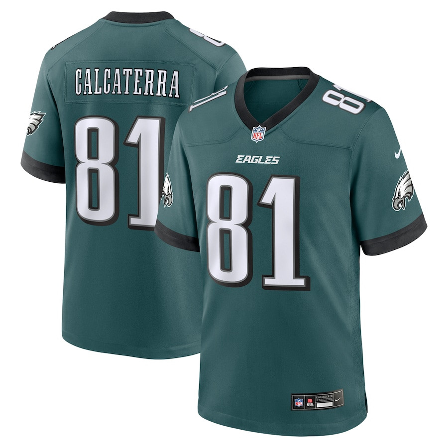 Grant Calcaterra #81 Philadelphia Eagles Game Jersey - Men's | Midnight Green