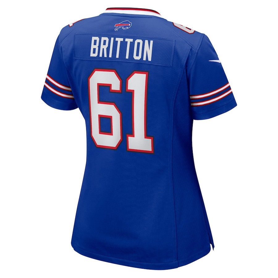 Gunner Britton #61 Buffalo Bills Game Jersey - Women's | Royal - Image 3