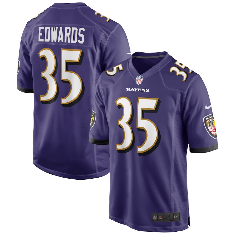 Gus Edwards #35 Baltimore Ravens Game Jersey - Men's | Purple