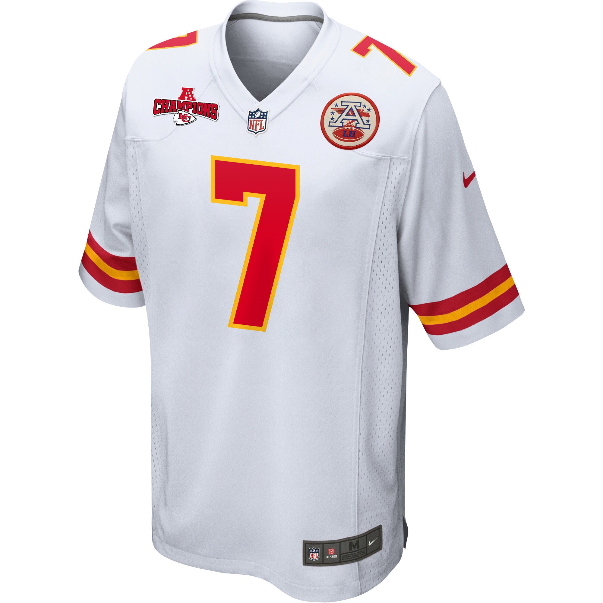 Alternative view of Harrison Butker #7 Kansas City Chiefs Game Jersey - Men's | White