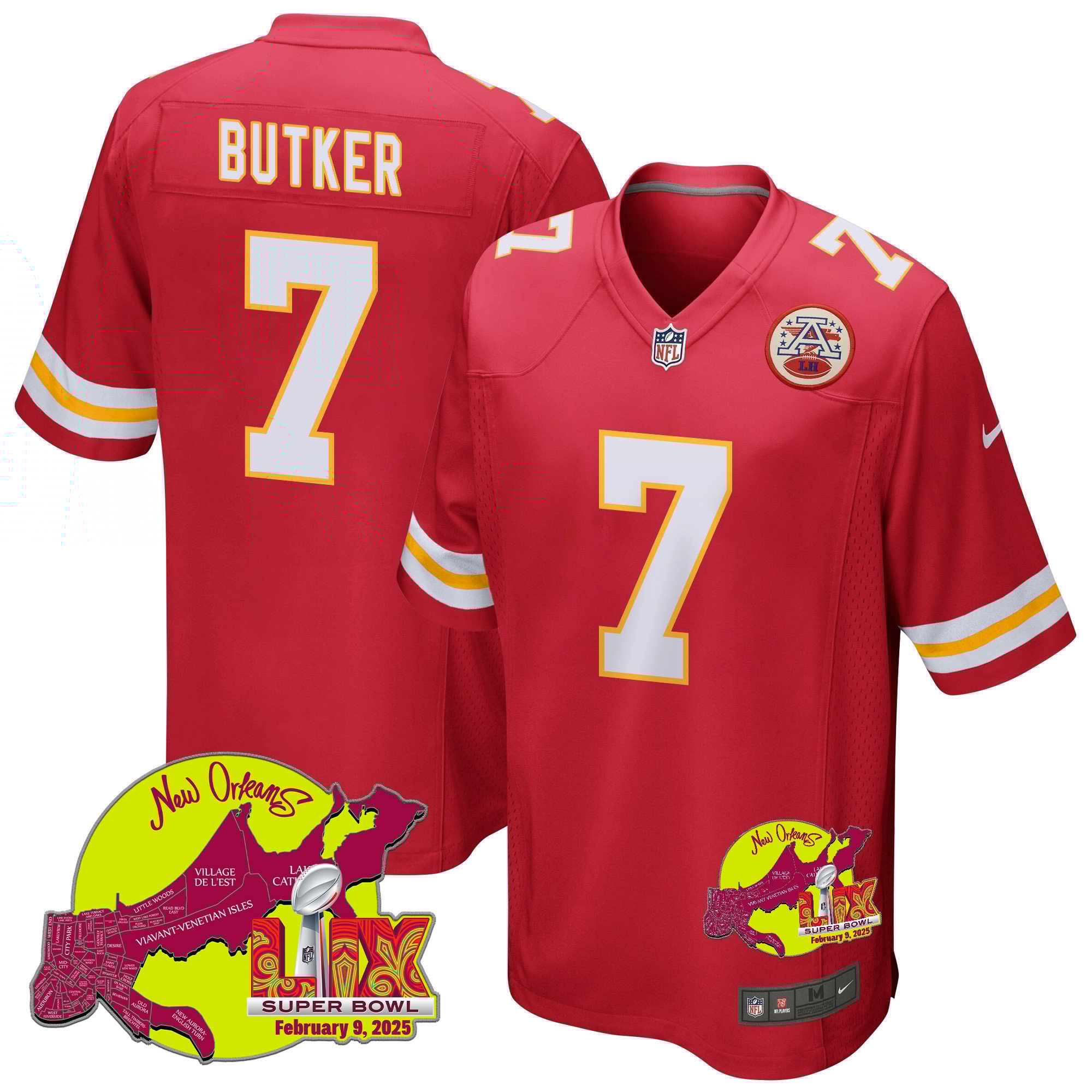 Harrison Butker #7 Kansas City Chiefs Super Bowl LIX Game Jersey - Men's | Red