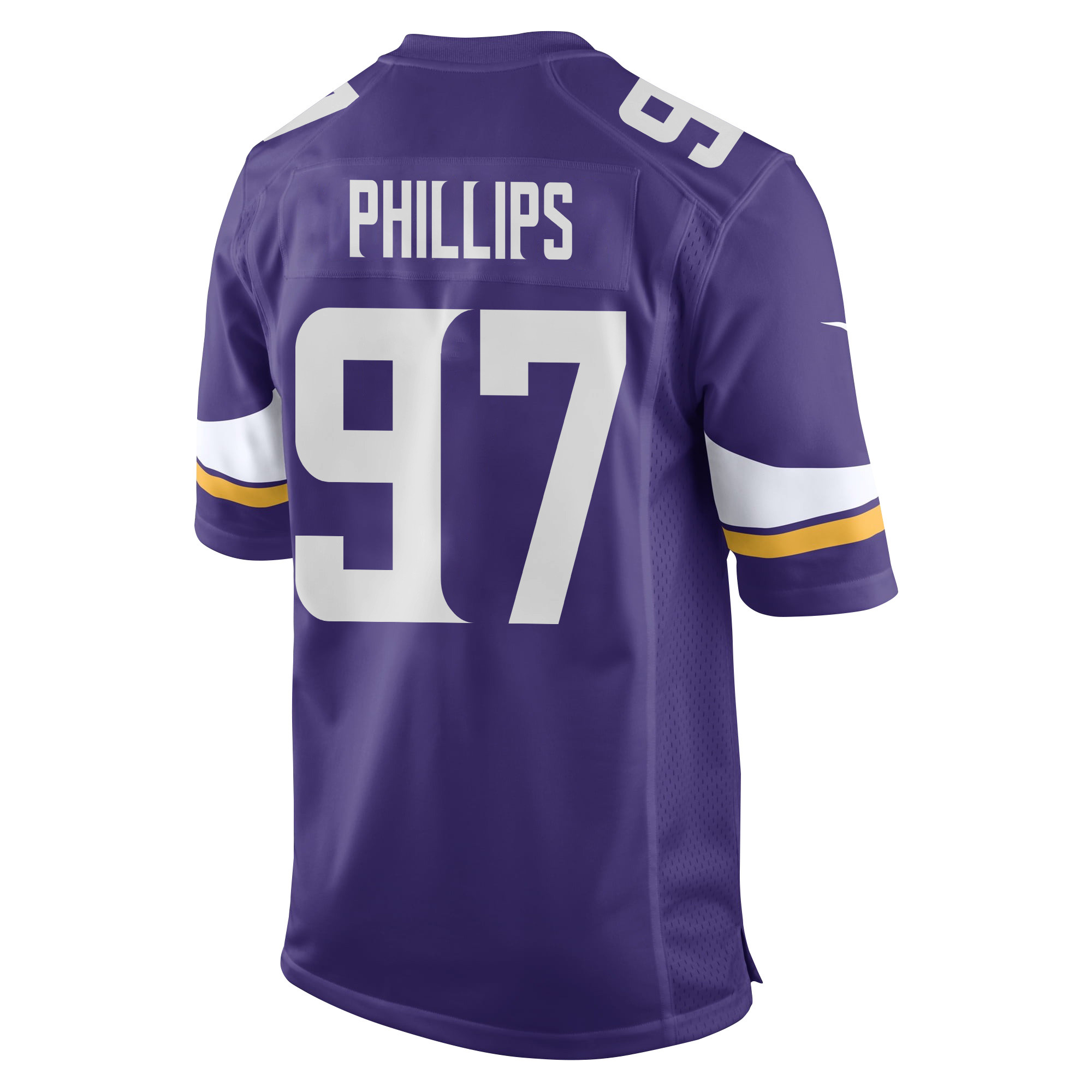 Alternative view of Harrison Phillips #97 Minnesota Vikings Super Bowl LIX Game Jersey - Men's | Purple