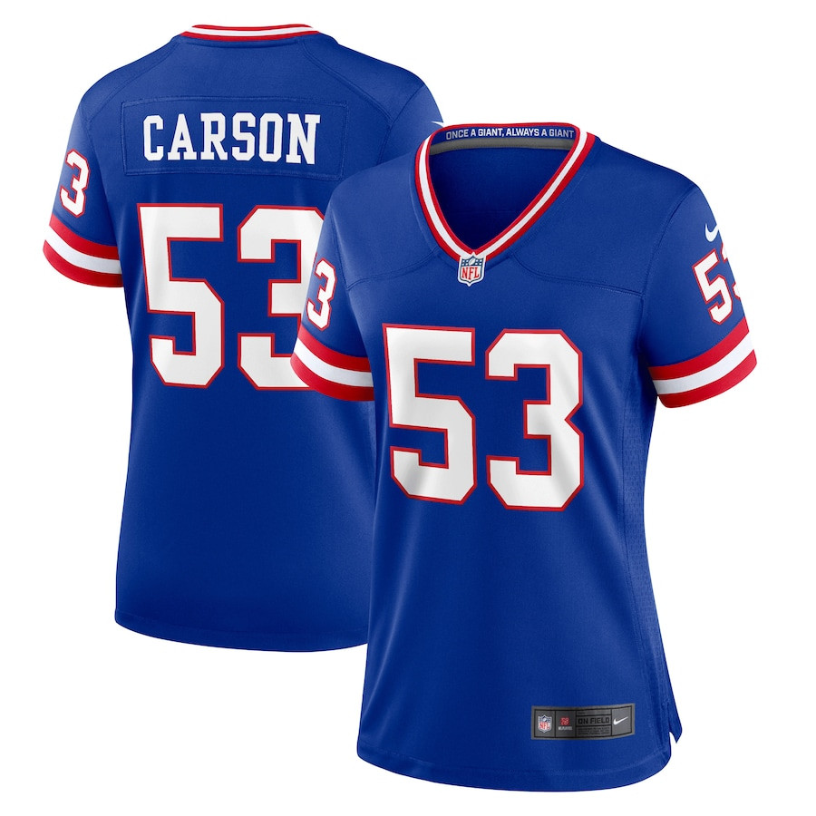 Harry Carson #53 New York Giants Classic Game Jersey - Women's | Royal