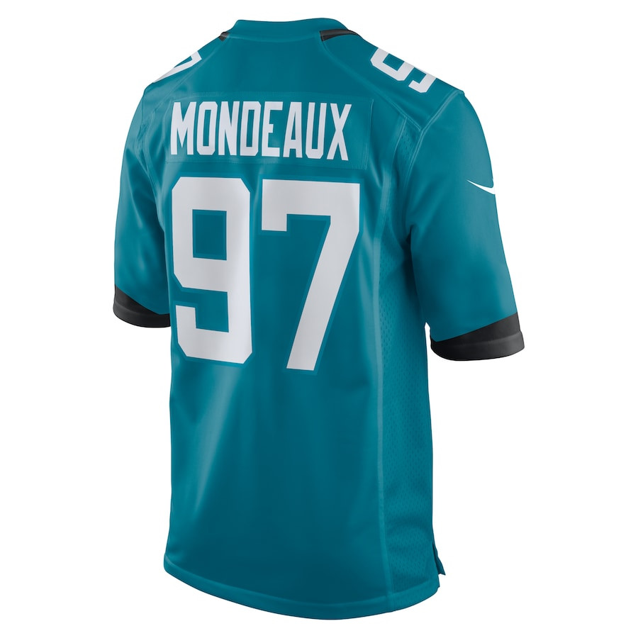 Henry Mondeaux #97 Jacksonville Jaguars Game Jersey - Men's | Teal - Image 3
