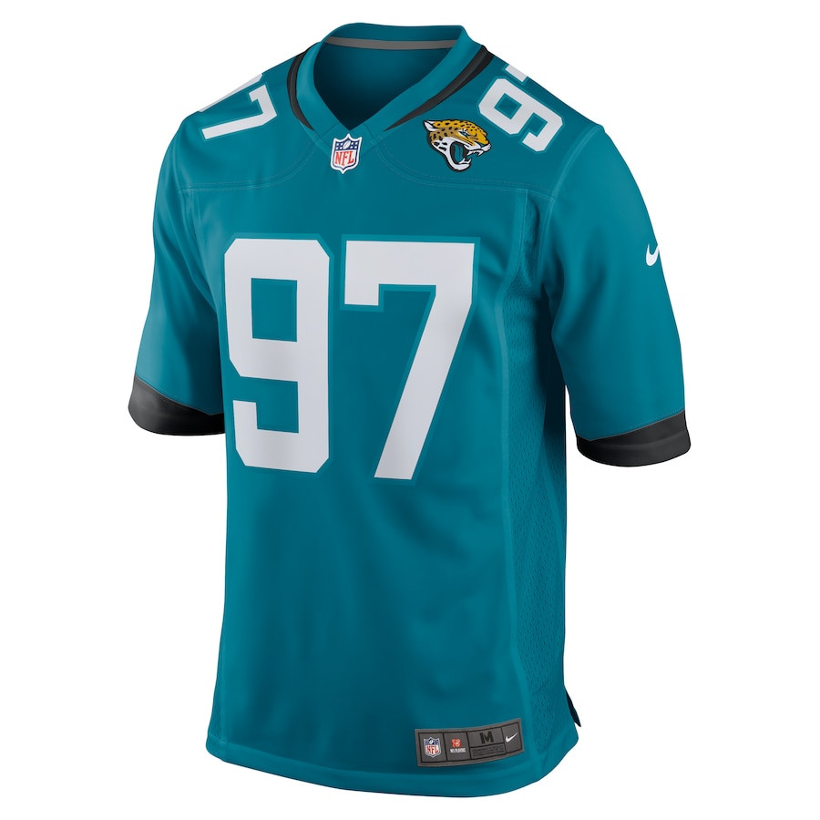Alternative view of Henry Mondeaux #97 Jacksonville Jaguars Game Jersey - Men's | Teal